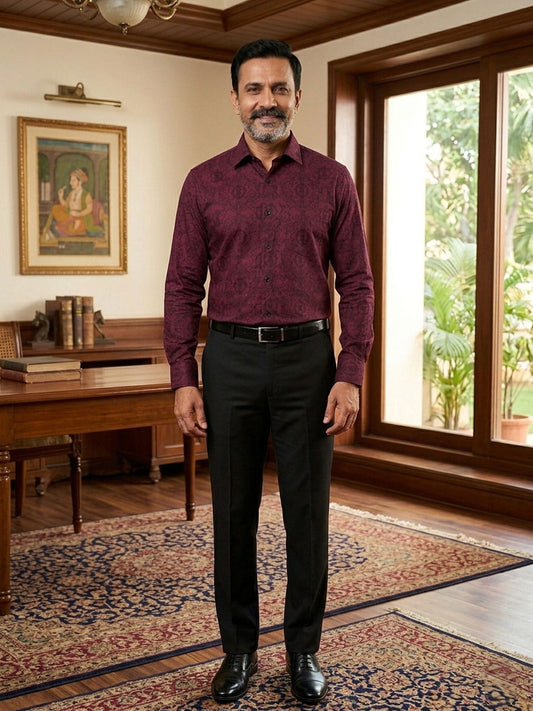 Maroon Wedding Shirt India Privee Paris