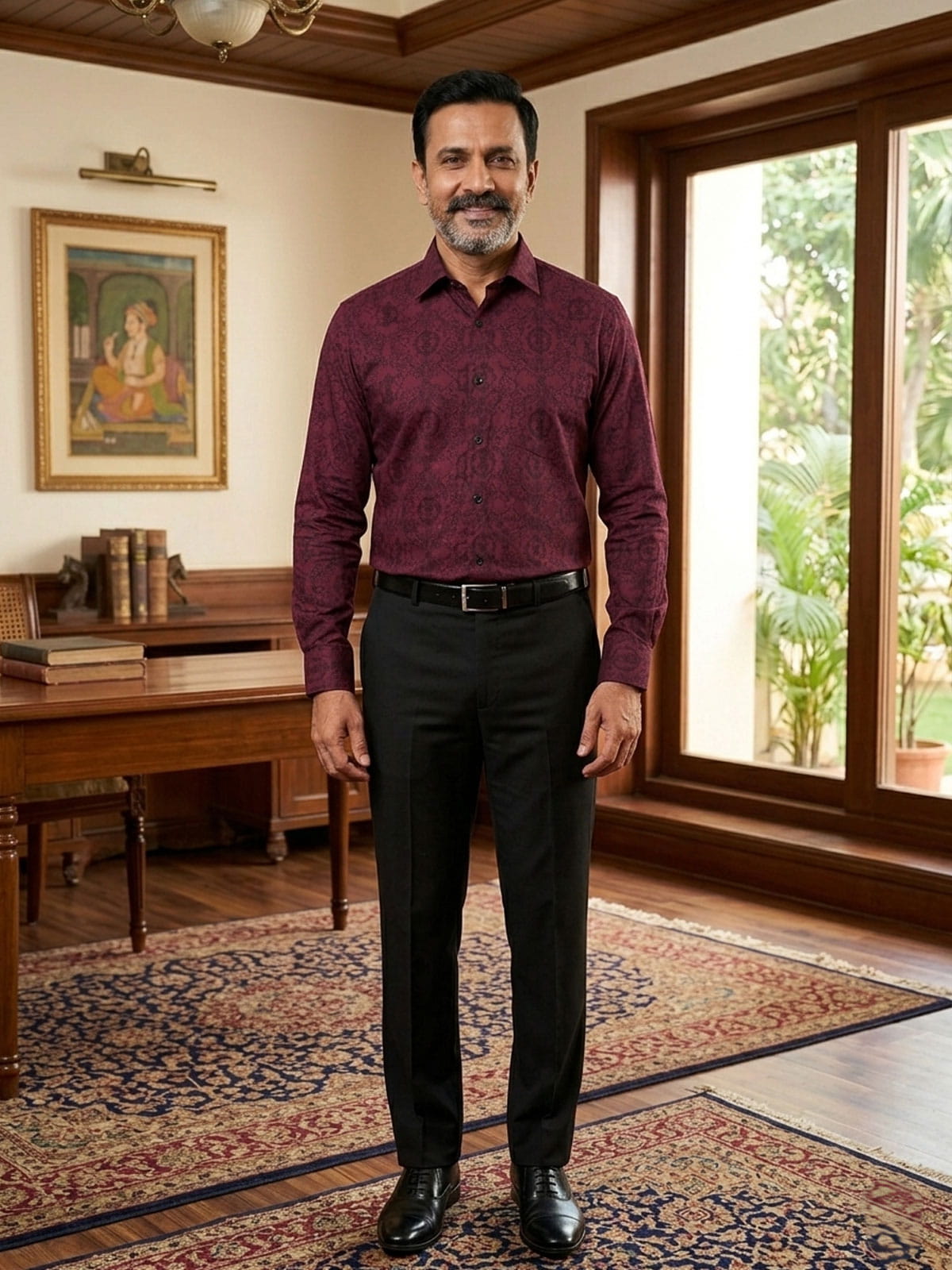 Maroon Wedding Shirt Privee Paris