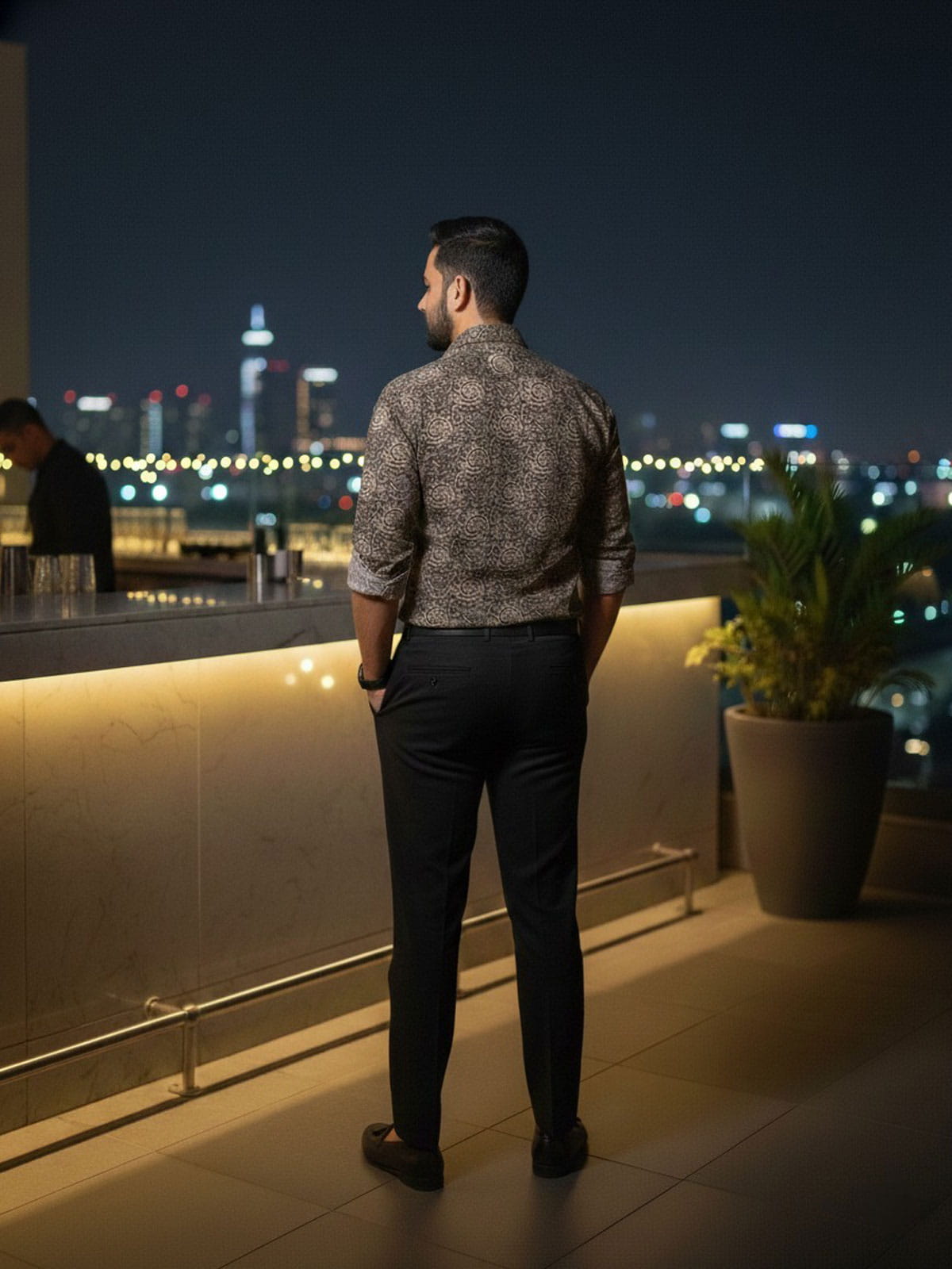 Metallic Rose Shirt for Party