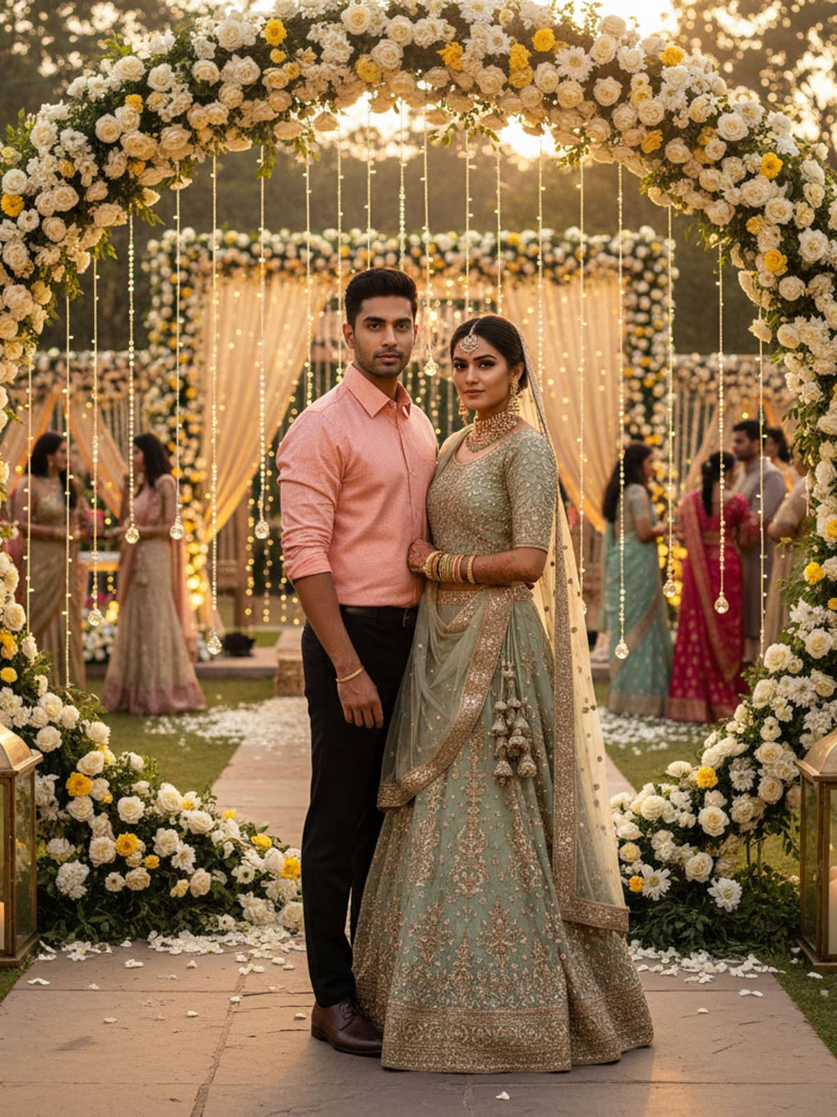 Priveeparis Peach Colour Shirt for Indian Wedding