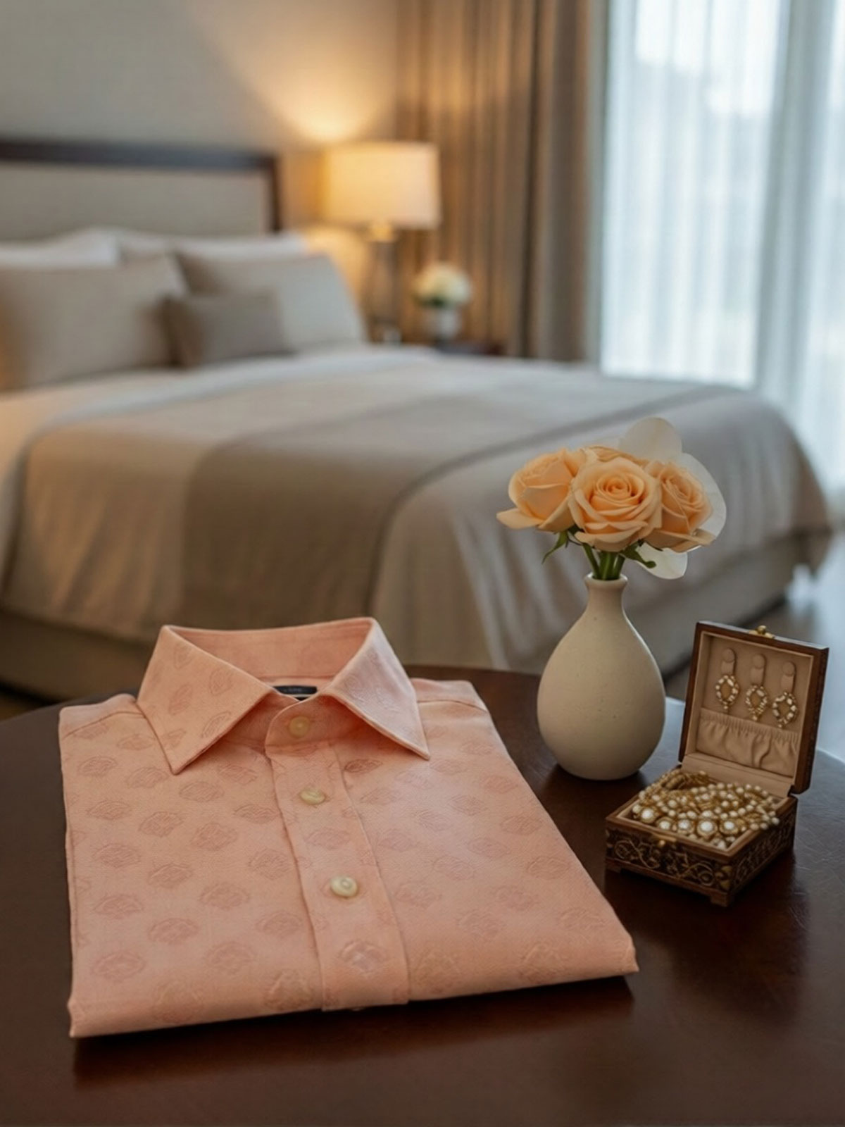 Privee Paris Peach Luxury Shirt (Irish Linen)