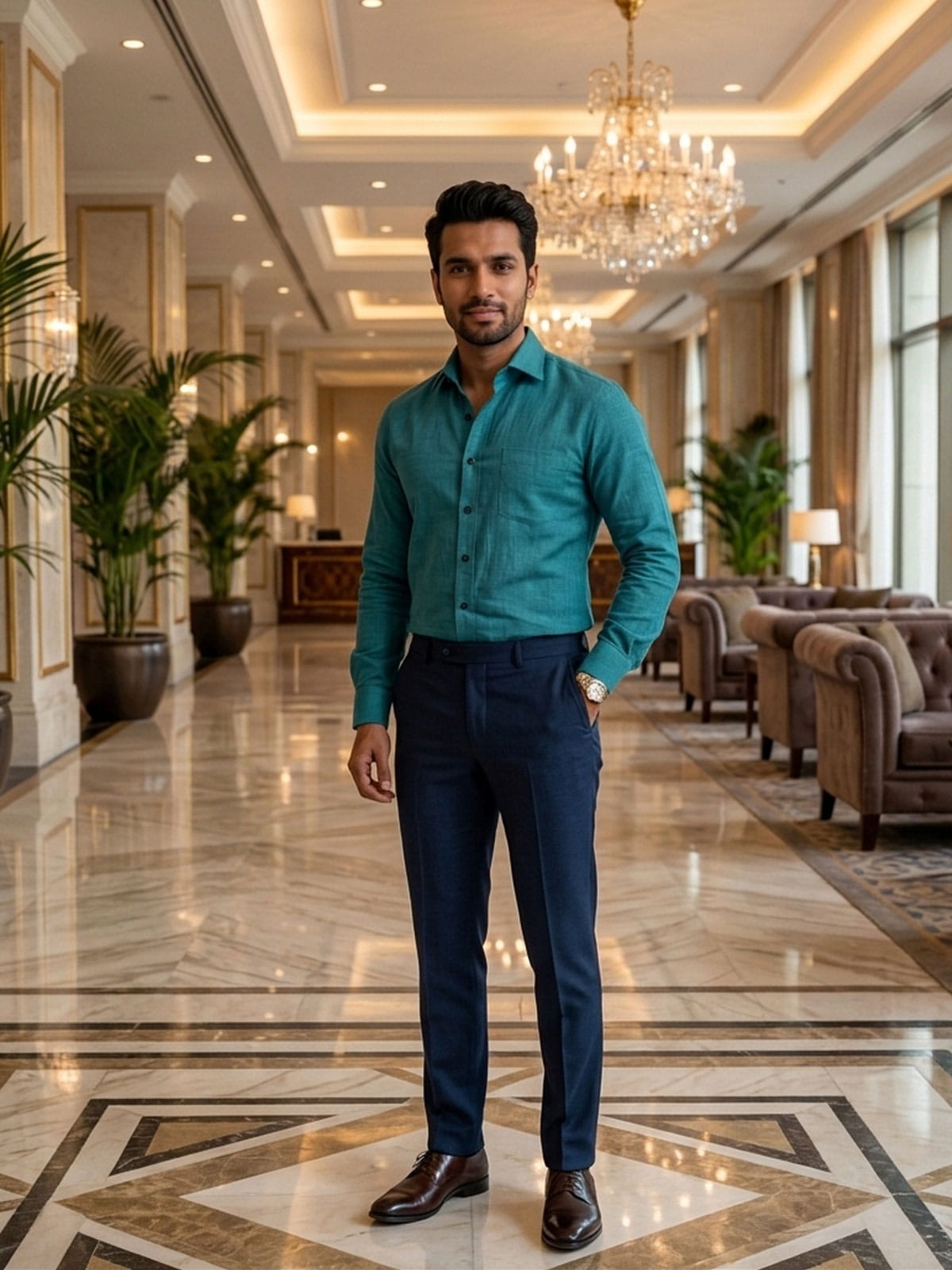Pine Green Linen Shirt