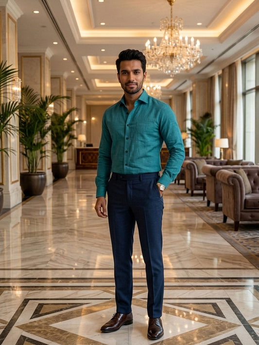 Pine Green Linen Shirt