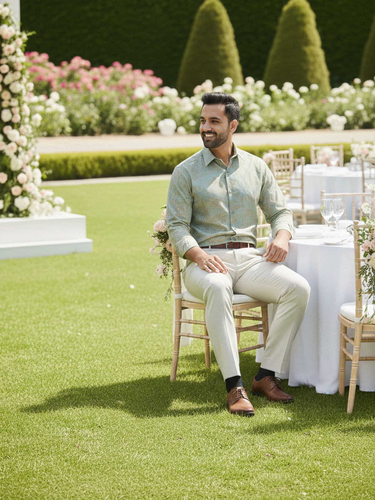 Privee Paris Pistachio Green Wedding Shirt