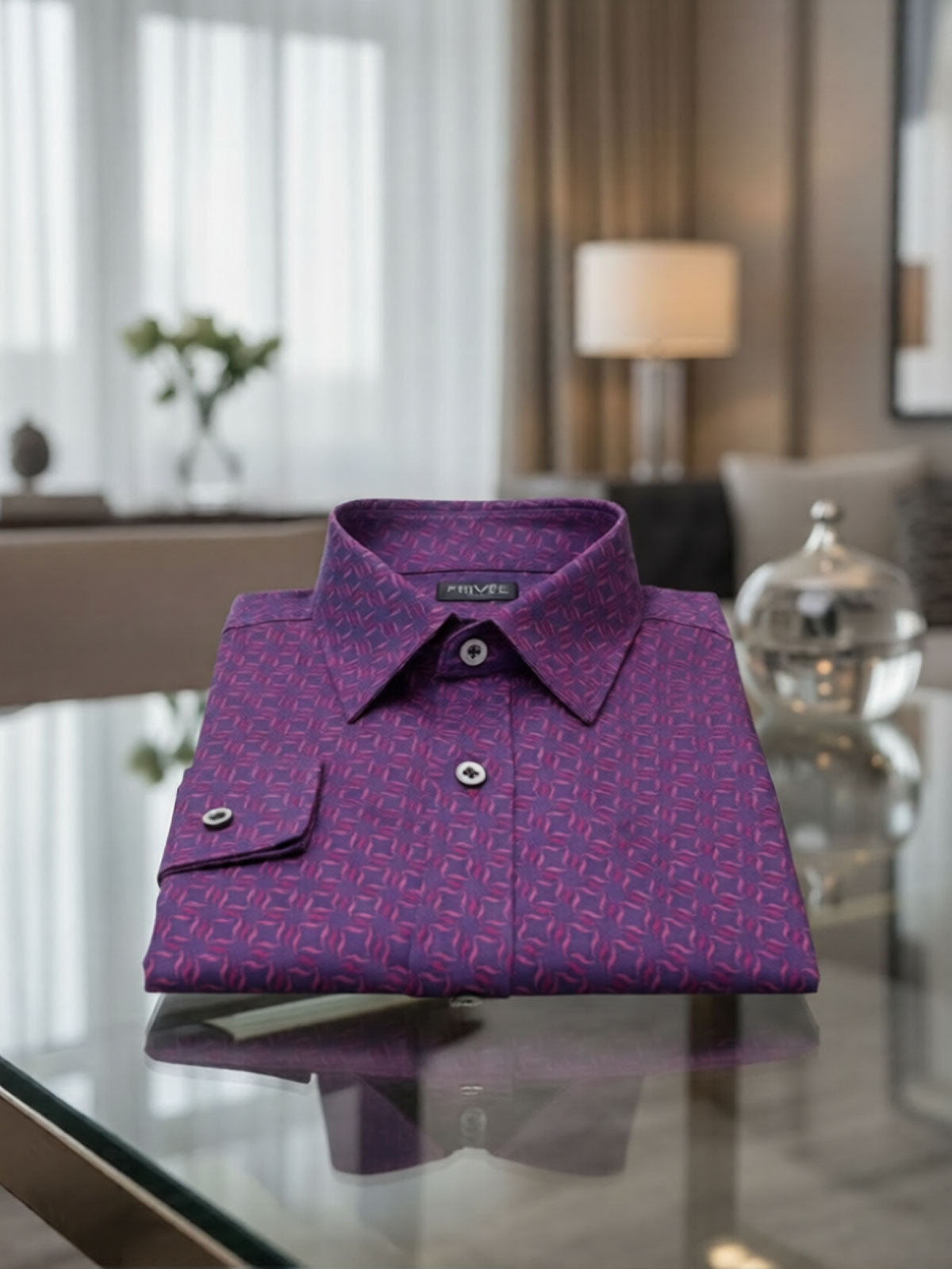 Privee Paris Purple Wedding Shirt
