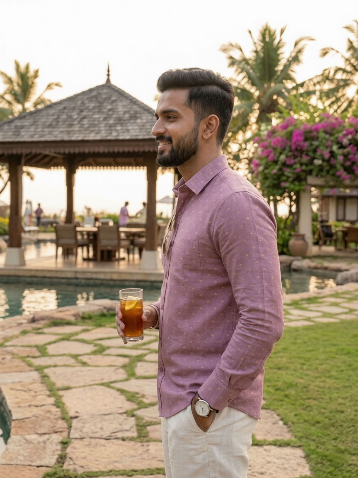 Raspberry Spice Linen Shirt India