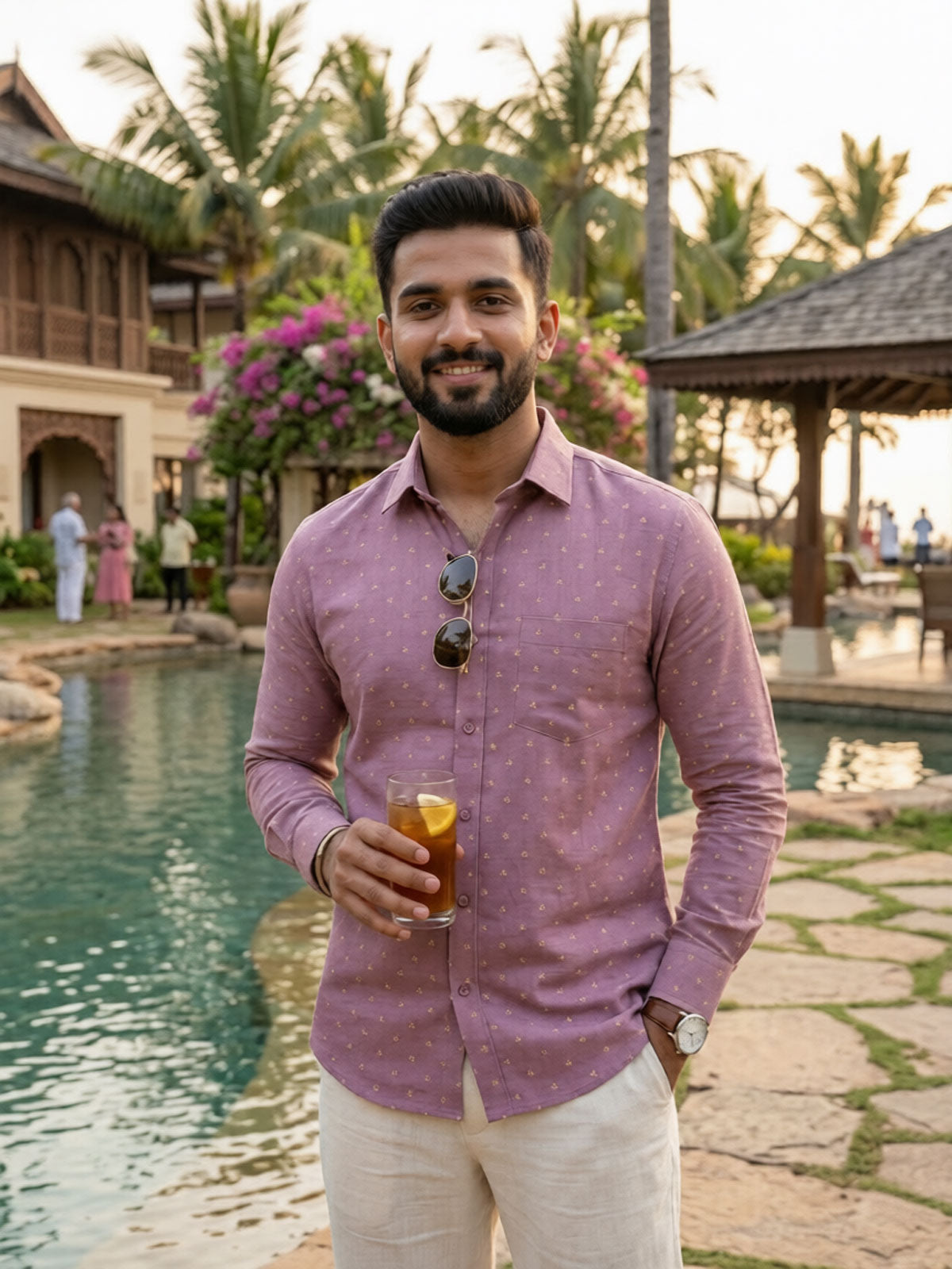Privee Paris Raspberry Spice Linen Shirt