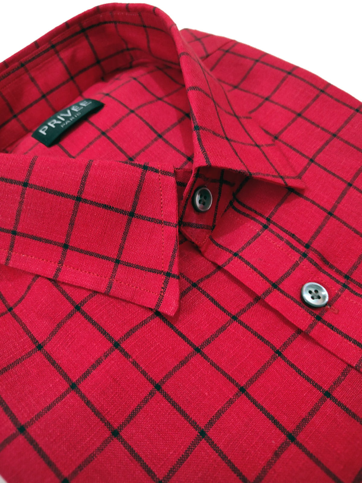 Red Check Linen Shirts