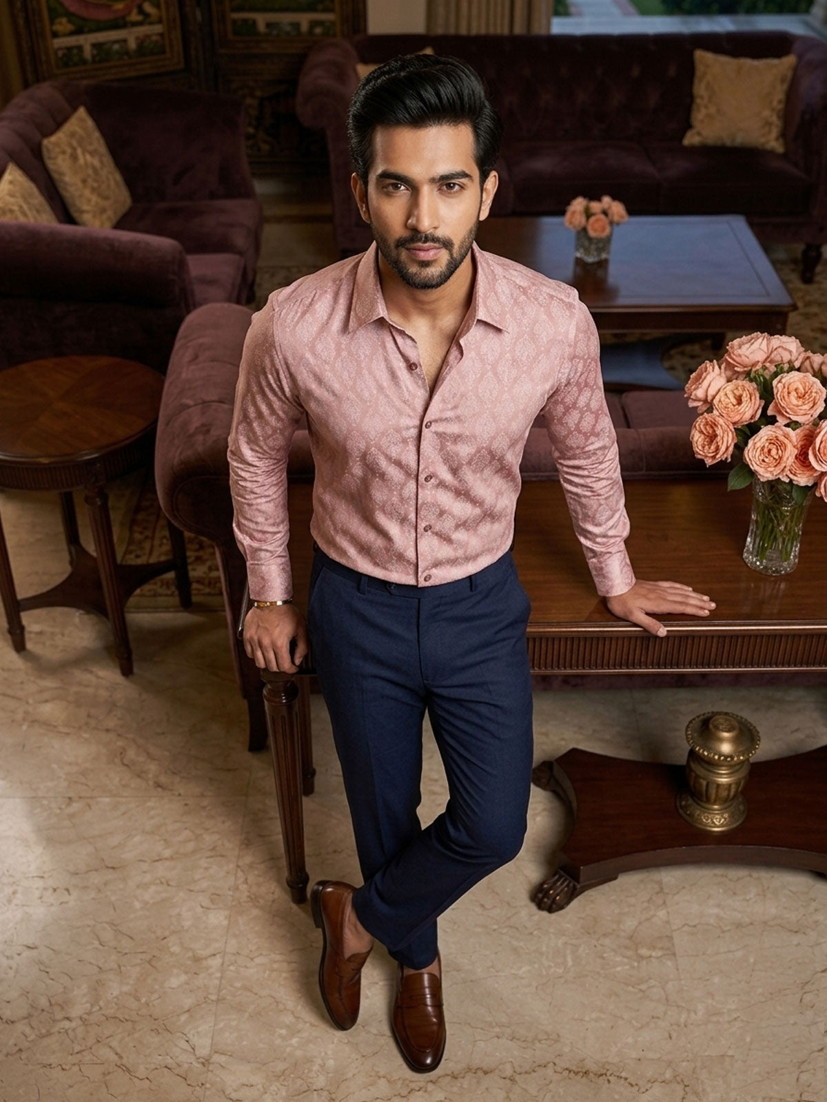 Rose Mauve Wedding Shirt Privee Paris