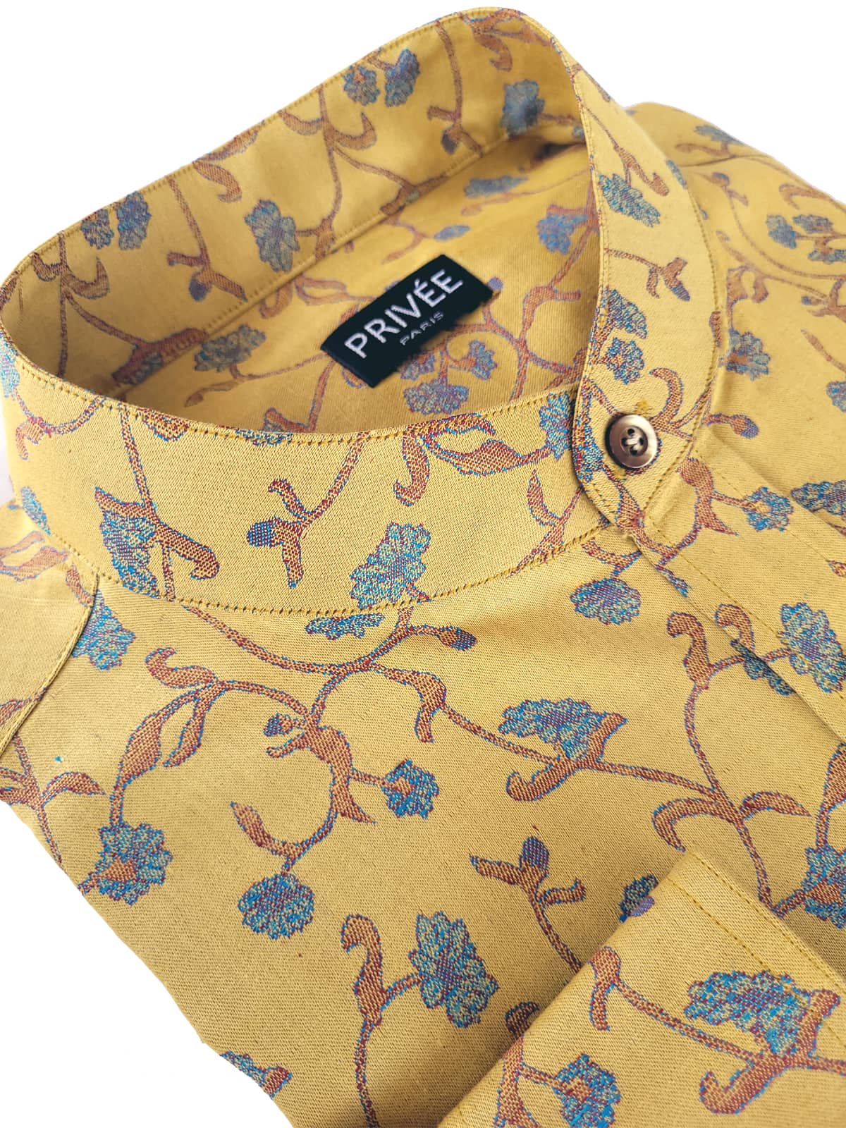 Royal Yellow Linen Luxury Shirt Privee Paris