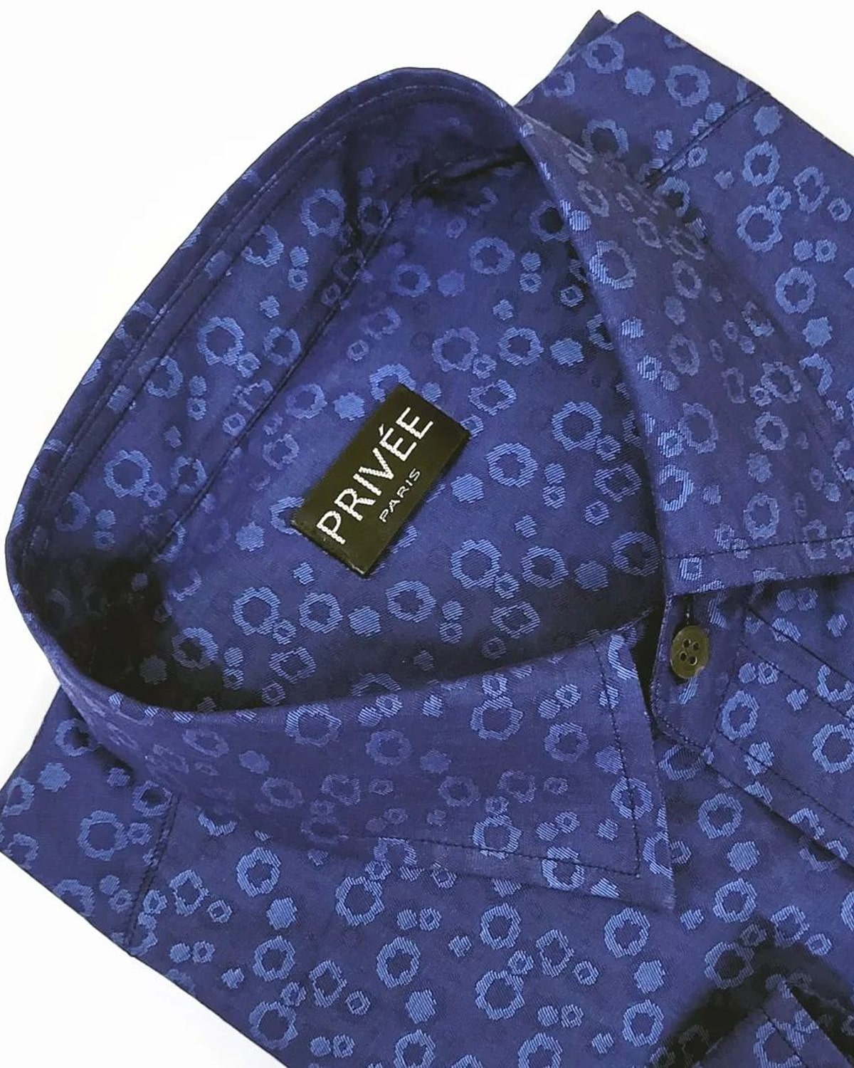Sapphire Blue Designer Shirt (Jacquard)