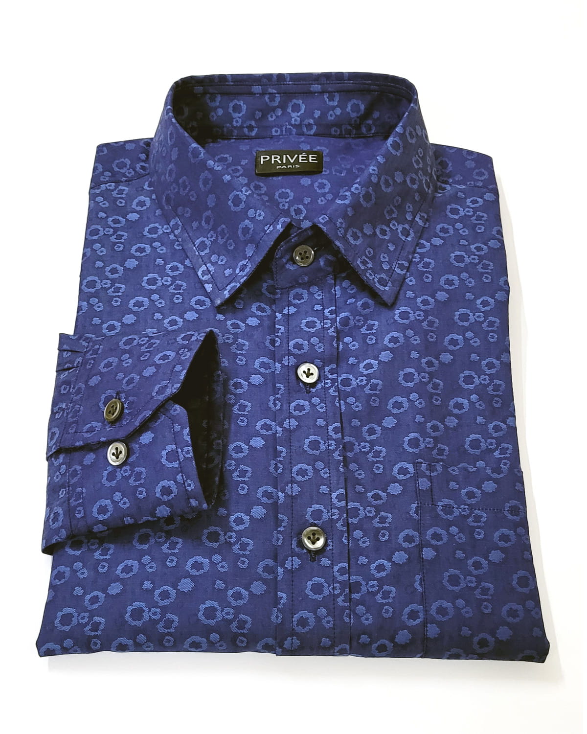 Sapphire Blue Designer Shirt (Jacquard)