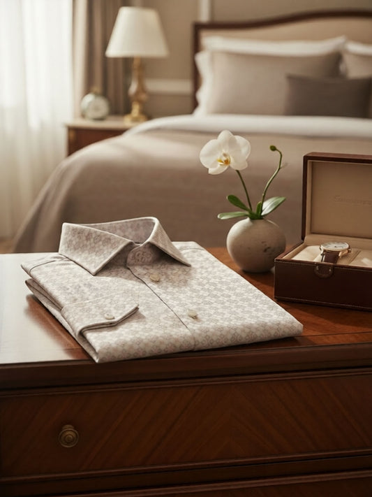 Privee Paris Silver Pink Wedding Shirt