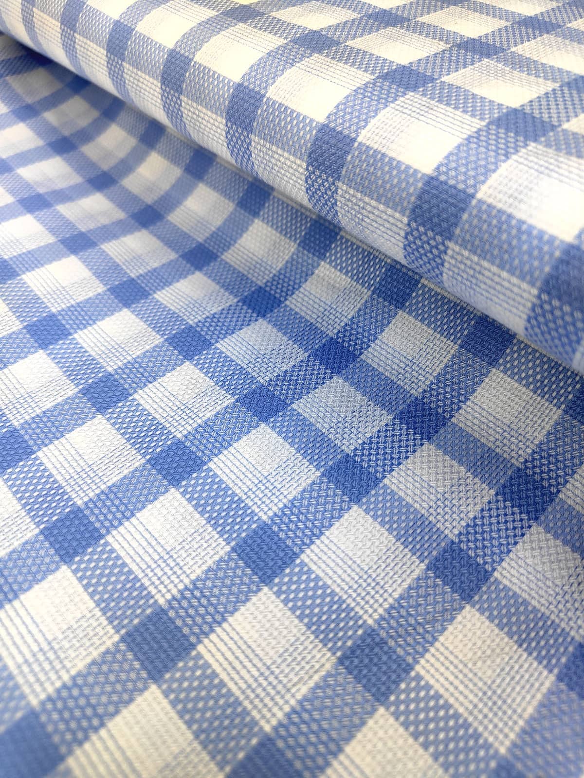Sky Blue White Check Shirt