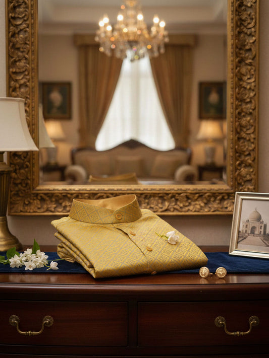 Sunglow Yellow Wedding Shirt Priveeparis