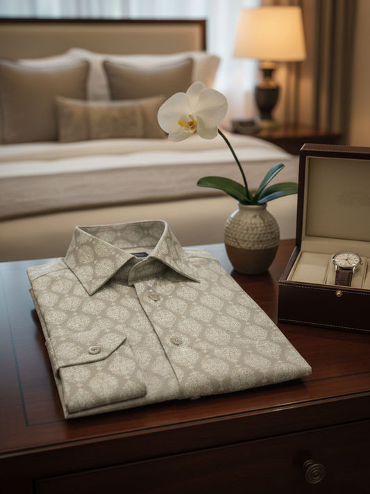 Privee Paris Taos Taupe Wedding Shirt