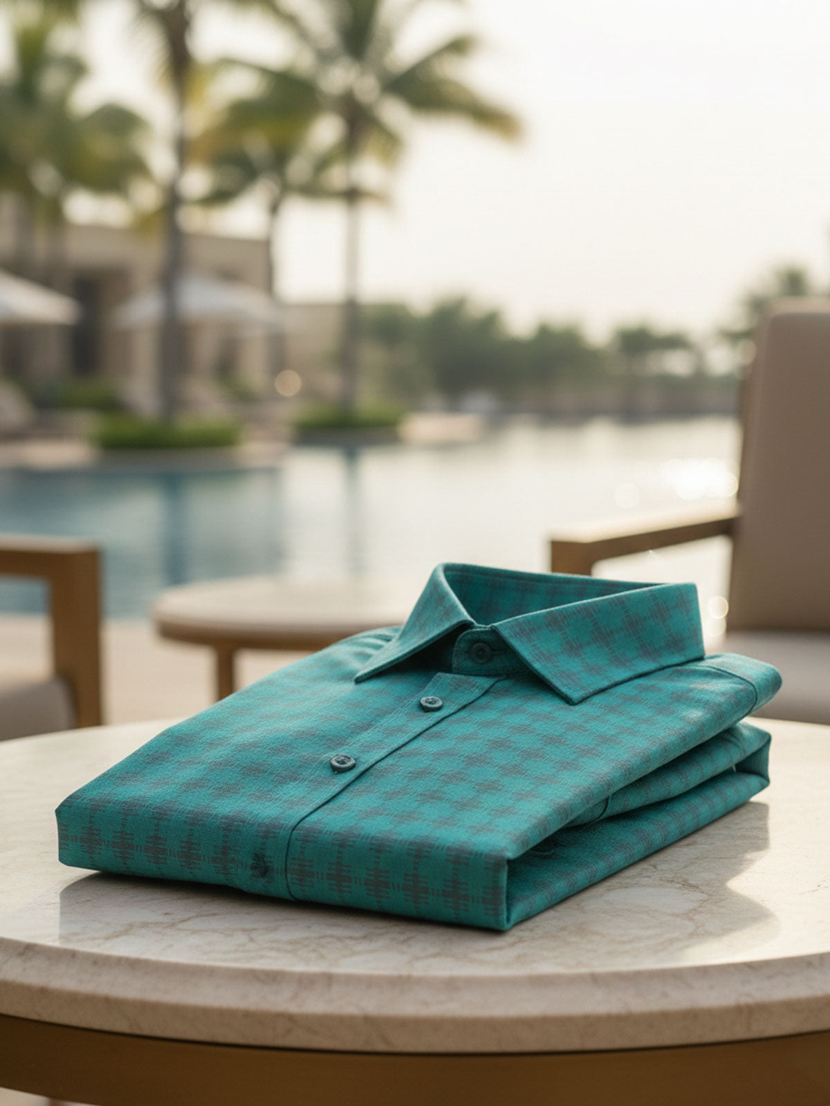 Teal Checkered Shirt