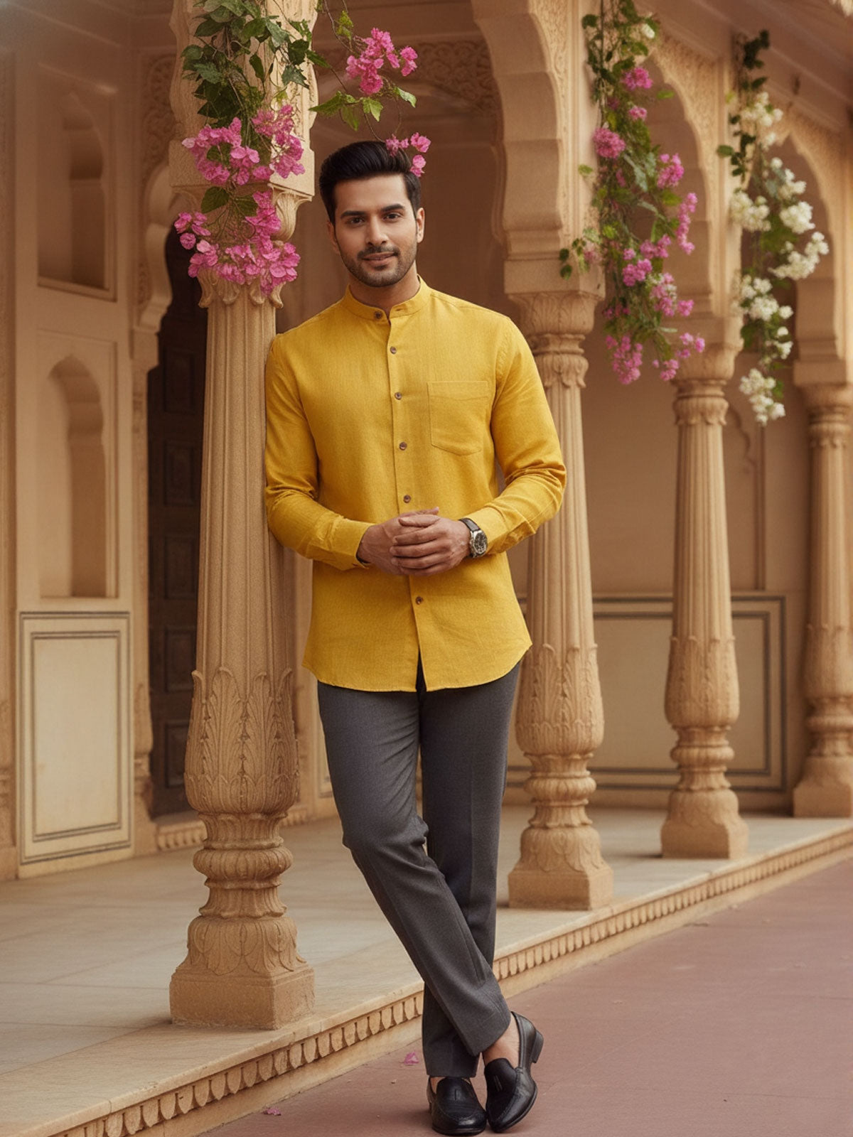 Mustard Yellow Linen Shirt