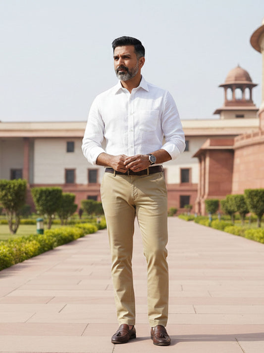 White Irish Linen Shirt India