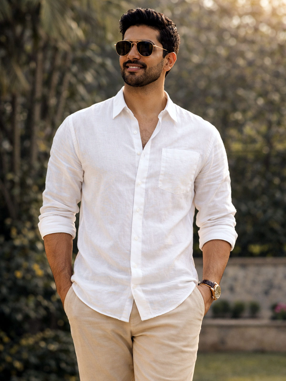 White Irish Linen Shirt India