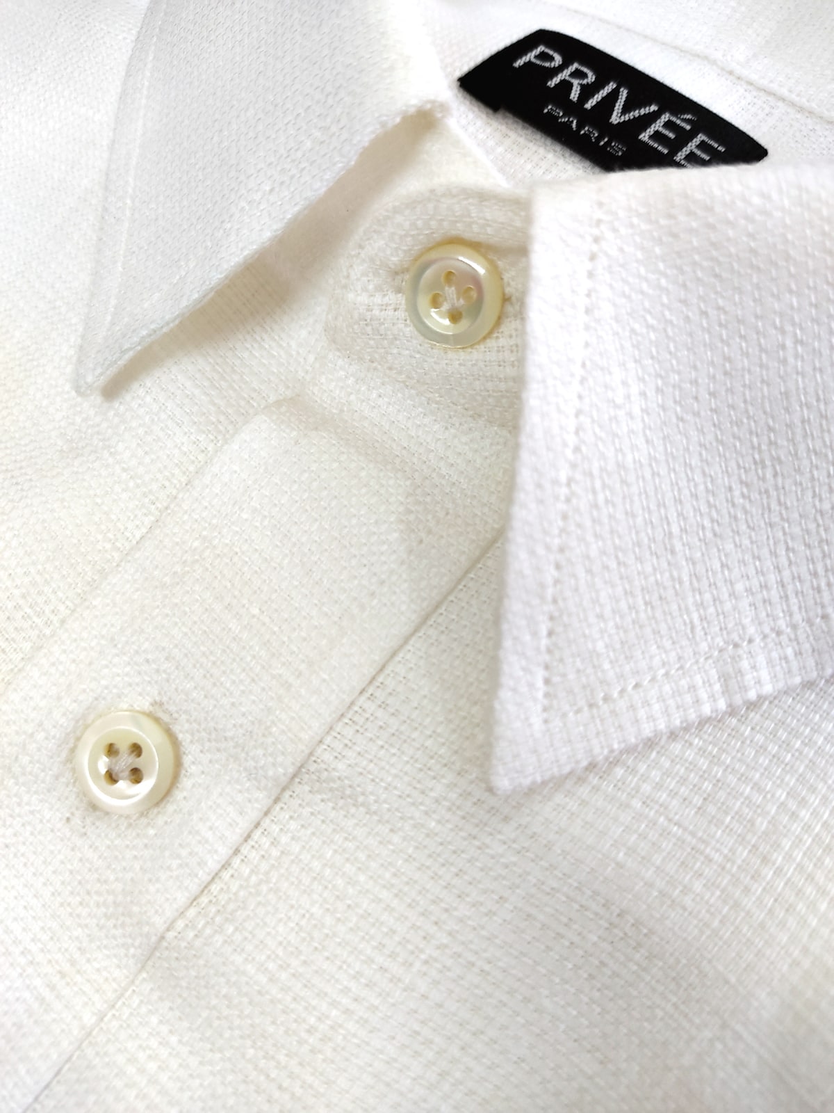 White Mesh Designer Linen Shirts