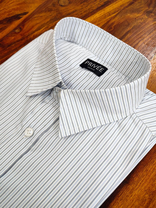 White Formal Striped Shirts