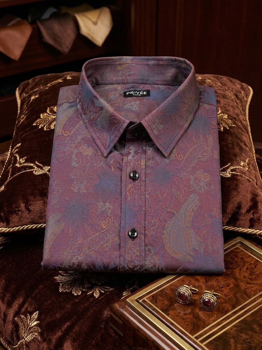 Wine Color Wedding Shirt