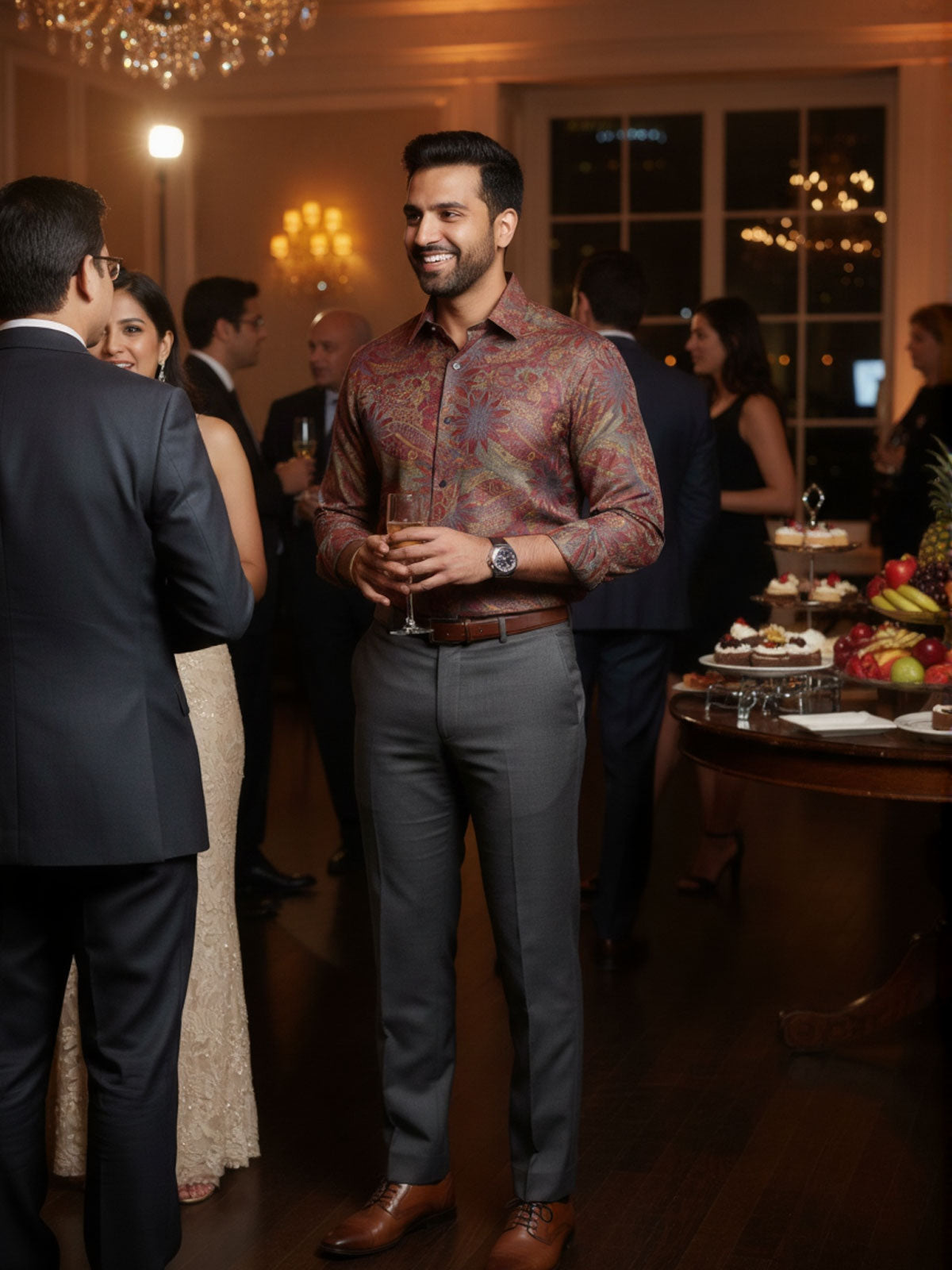 Privee Paris Wine Color Wedding Shirt