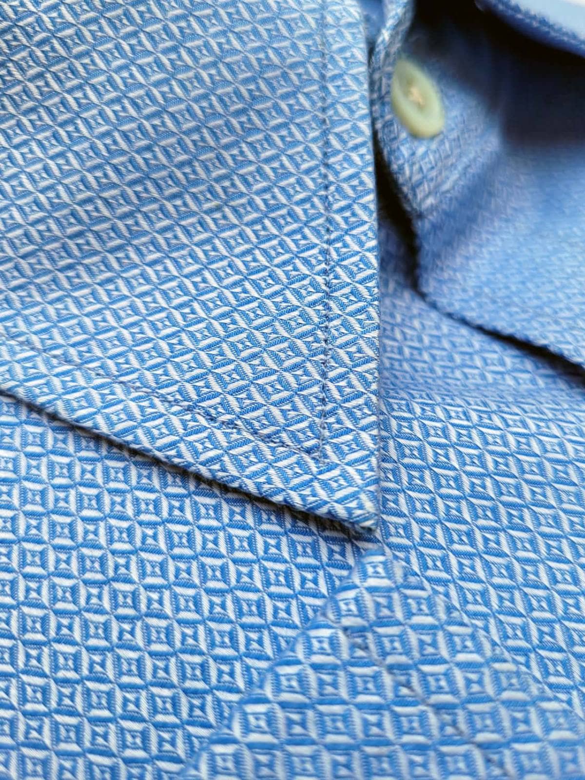 Blue Luxury Shirt Diamond Pattern