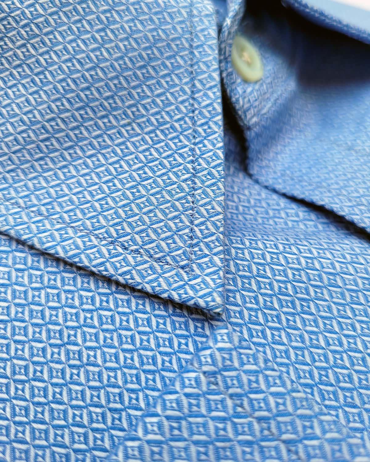 Blue Luxury Shirt Diamond Pattern