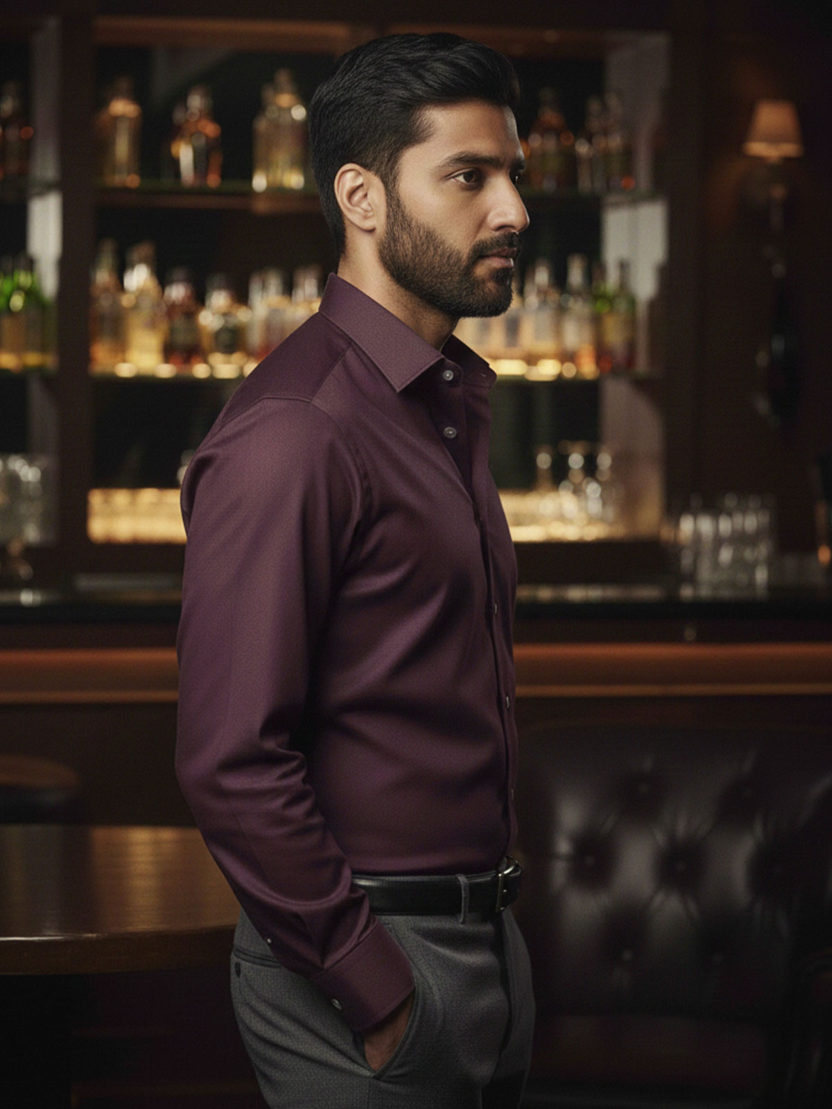Dark Wine Colour Shirts India