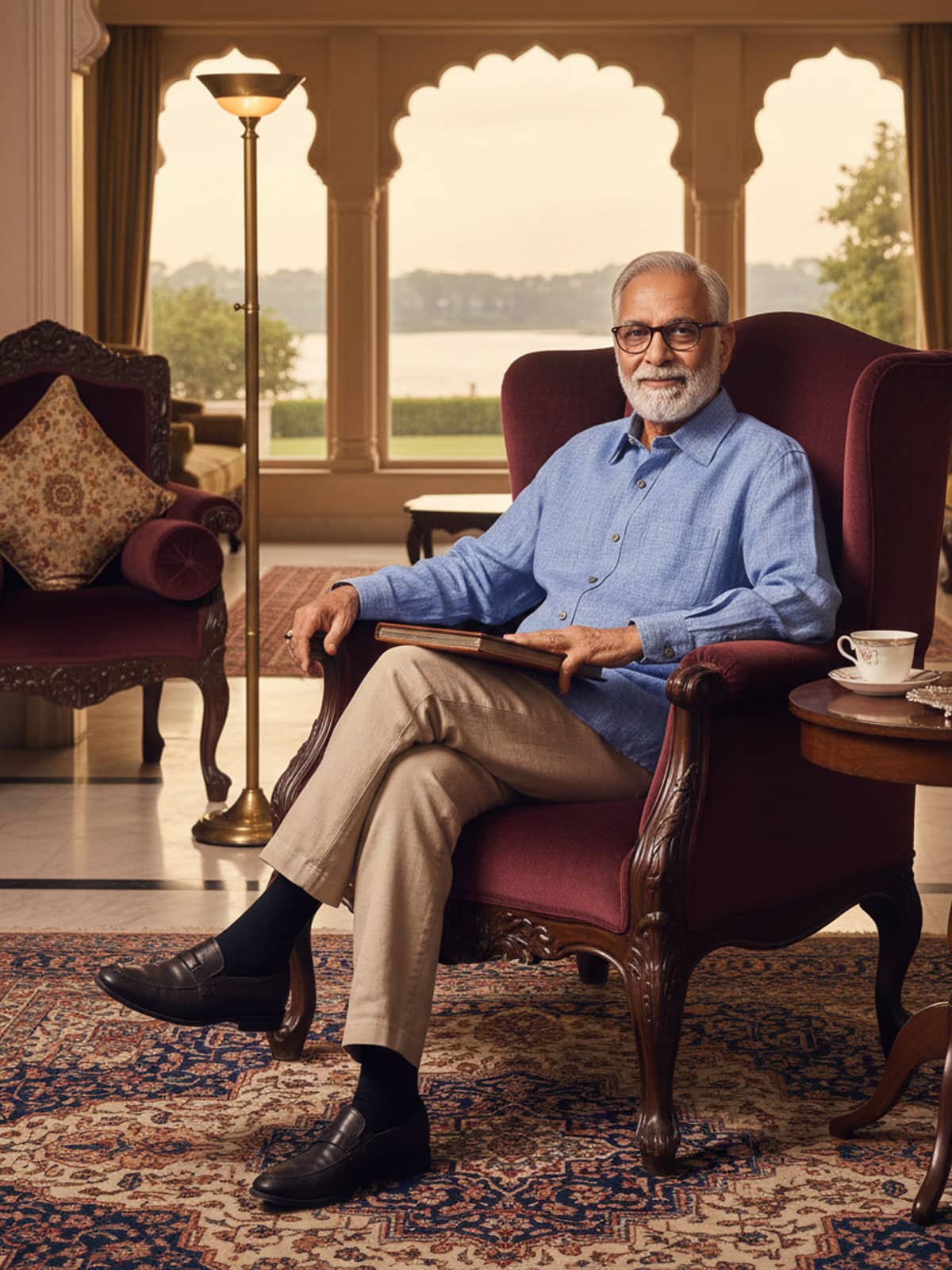 Priveeparis Indigo Blue Linen Shirt