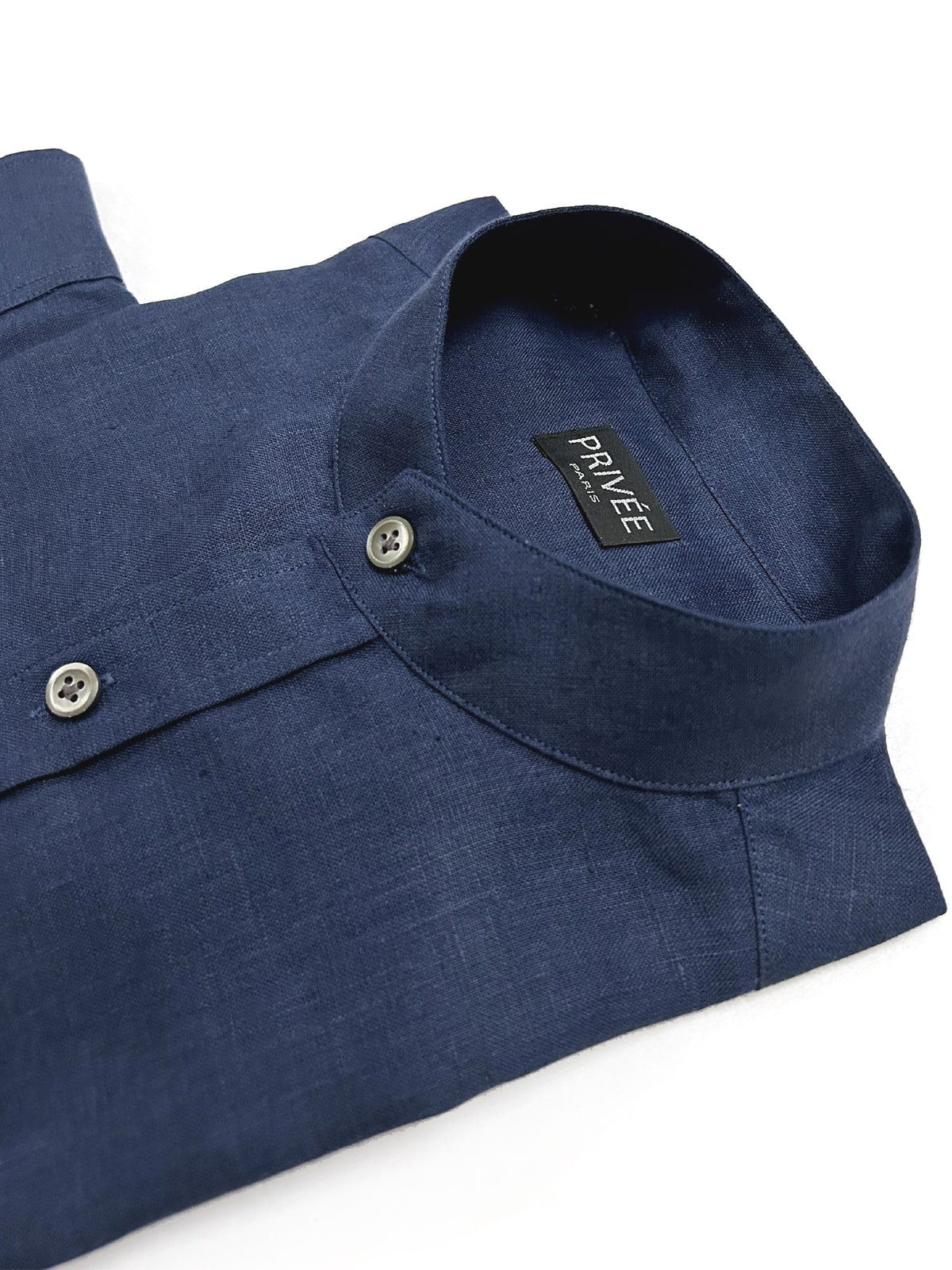 Navy Blue Linen Shirt